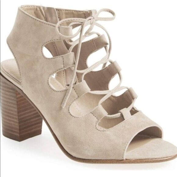 Steve Madden Nilunda Tan Suede Lace Up High Heel Sandals 8 - Picture 11 of 11